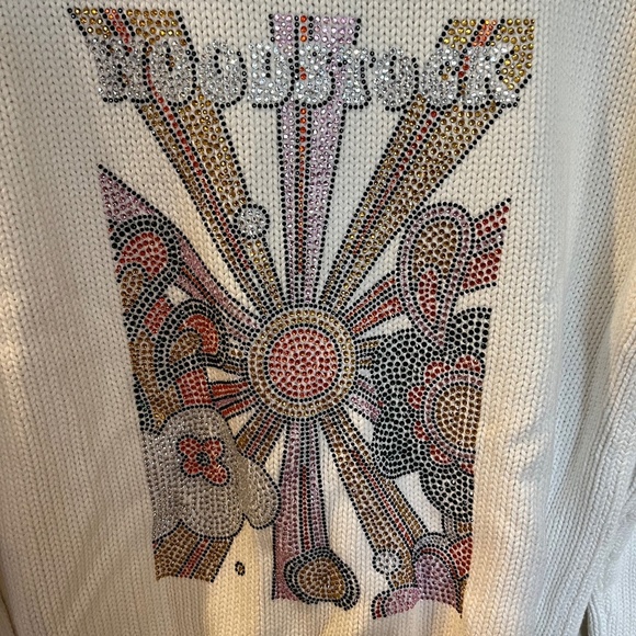 *ONE OF A KIND *NWT Woodstock Rhinestone Green Varsity Cardigan Size L *CUSTOM* - Picture 3 of 12